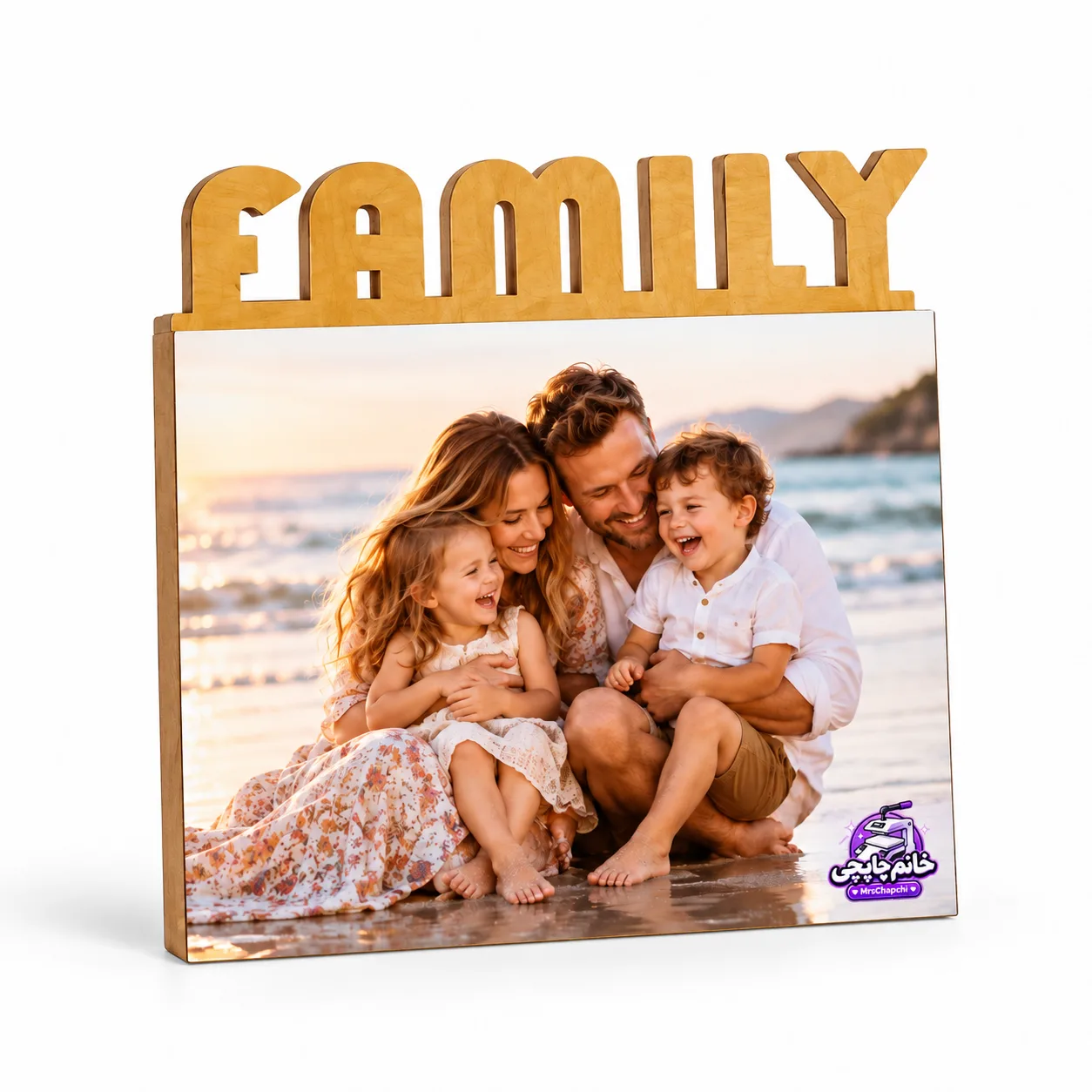 استند چوبی FAMILY سایز A5 | چاپ عکس دلخواه